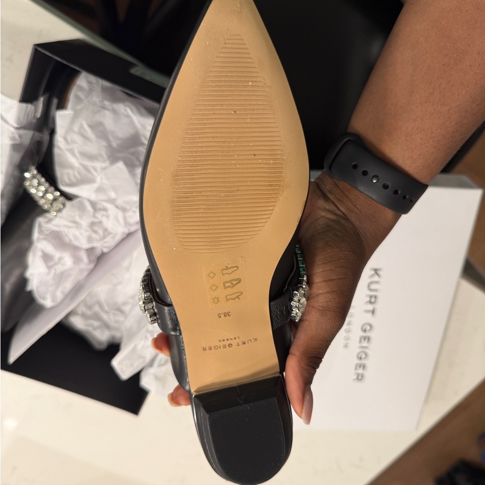Prince Black Crystal Embellished Mules - Picture 7 of 8